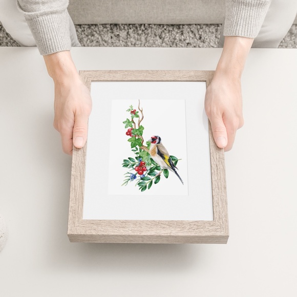 Goldfinch Bird Wall Art Watercolor Illustration Print Poster Card Unframed - Picture 7 of 7